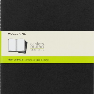 Zestaw 3 zeszytów moleskine cahier journals xl (19x25cm) gładki, 120 stron, czarny
