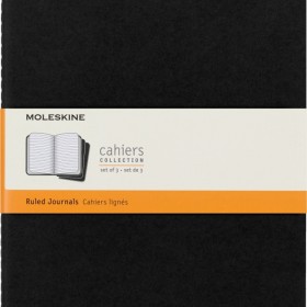 Zestaw 3 zeszytów moleskine cahier journals xl (19x25cm) w linie, 120 stron, czarny