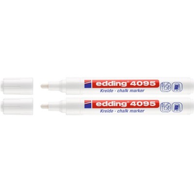 Marker kredowy e-4095 edding, 2-3mm, blister, 2 szt., biały - 10 szt