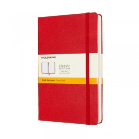 Notes moleskine classic l (13x21 cm), w linie, twarda oprawa, scarlet red, 400 stron, czerwony