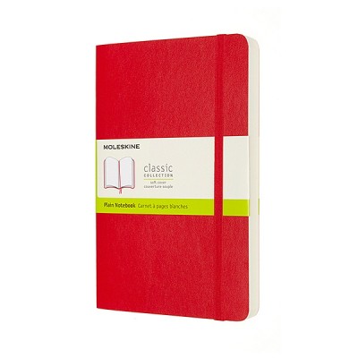 Notes moleskine classic l (13x21 cm), gładki, miękka oprawa, scarlet red, 400 stron, czerwony