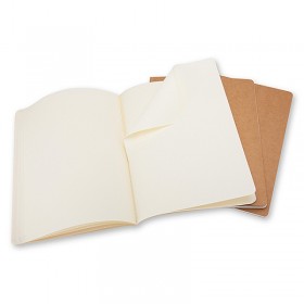 Zestaw 3 zeszytów moleskine cahier journals xl (19x51cm), gładki, 120 stron, piaskowy