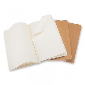 Zestaw 3 zeszytów moleskine cahier journals l (13x21cm), gładki, 80 stron, piaskowy