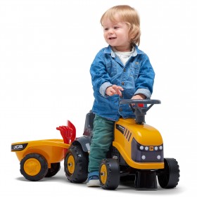 Falk traktorek jcb pomarańćzowy z przyczepką od 1 roku