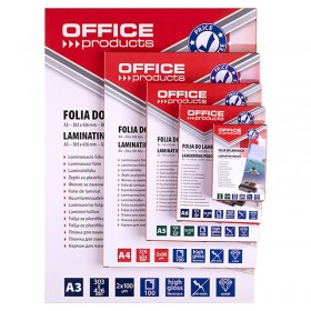 Folia do laminowania office products, a6, 2x125mikr., błyszcząca, 100szt., transparentna