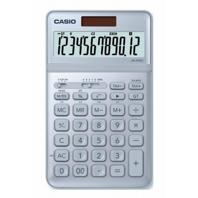 Kalkulator biurowy casio jw-200sc-bu box, 12-cyfrowy, 109x183,5x10,8mm, niebieski