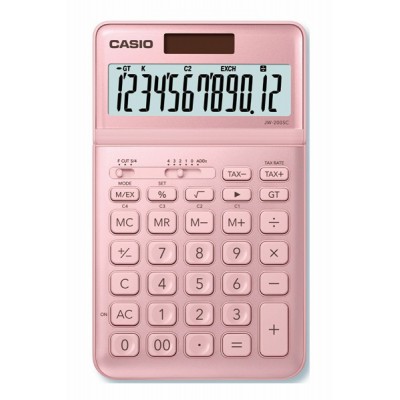 Kalkulator biurowy casio jw-200sc-pk-s, 12-cyfrowy 109x183,5xmm, różowy