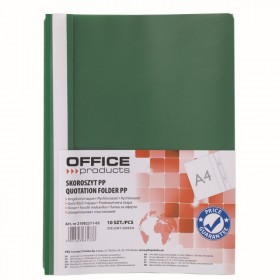 Skoroszyt office products, 120/180 mic, pp, zielony - 10 szt