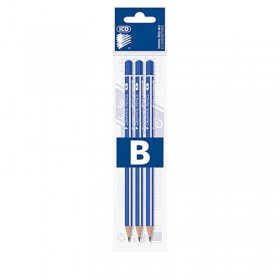 Ołówek drewniany ico signetta, b, trójkątny, 3 szt., zawieszka, niebieski