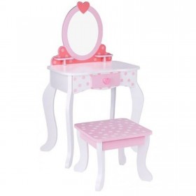 Tooky toy drewniana toaletka różowa z krzesełkiem