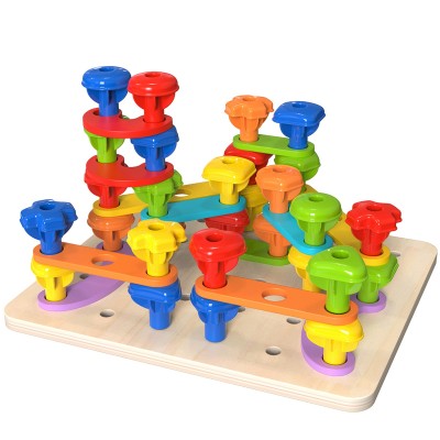 Tooky toy wielofunkcyjna tablica zestaw kolorowych śrubek nauka kształtów