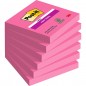 Karteczki samoprzylepne post-it® super sticky, (654-6ss-pnk), 76x76mm, 1x90 kart., fuksja - 6 szt