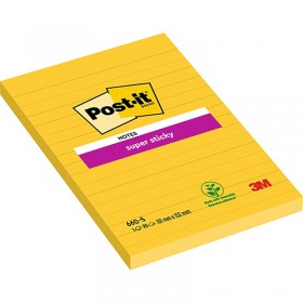 Karteczki samoprzylepne post-it® super sticky (660-s), 102x152mm, 1x75 kart., żółte