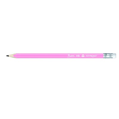 Ołówek drewniany z gumką keyroad, hb, trójkątny, pastel, 48 szt., w tubie
