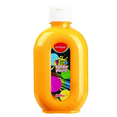 Farba plakatowa keyroad, fluorescencyjna, 300ml, butelka, neonowa pomarańczowa