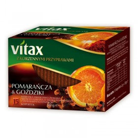 Herbata vitax owocowo-ziołowa, pomarańcza i goździki, 15 kopert