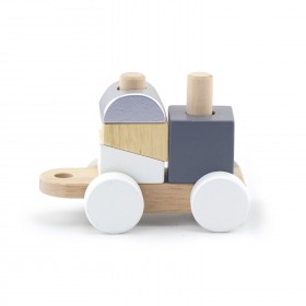 Drewniana kolejka z wagonikami do ciągania viga toys + klocki