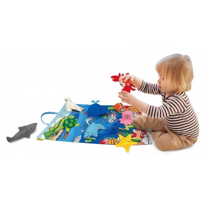 Mata edukacyjna z zabawkami - ocean