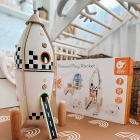 Classic world drewniana rakieta domek dla dzieci + figurki akc.
