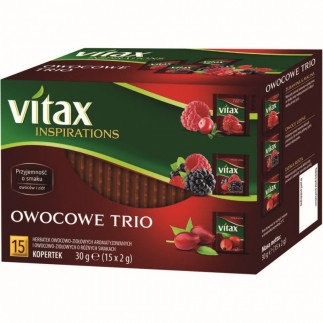 Herbata vitax owocowo-ziołowa, owocowe trio, 15 kopert