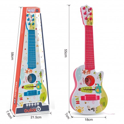Woopie gitara akustyczna dla dzieci różowa 55 cm