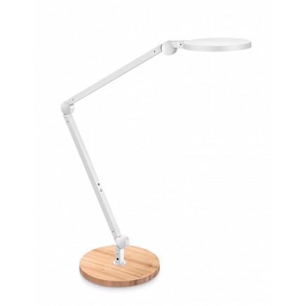 Lampka na biurko cep cled-0350, giant, biały z el. drewna