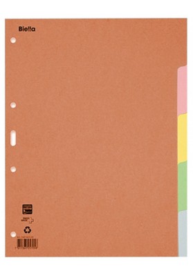 Przekładki kartonowe, A4, 1-5 kart., mix kolorów