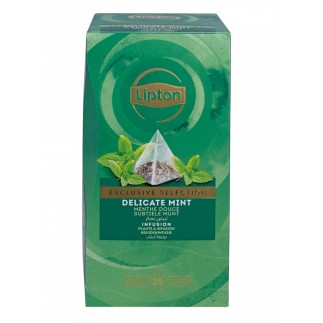 Herbata lipton, piramidki, exclusive selection, mięta, 25 torebek