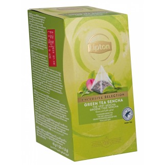 Herbata lipton, piramidki, exclusive selection, zielona sencha, 25 torebek