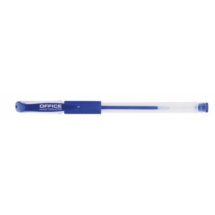 Długopis żelowy office products, gumowy uchwyt, 0,5mm, niebieski - 50 szt