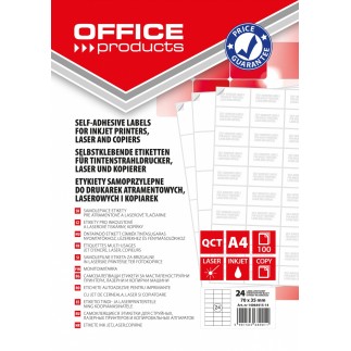 Etykiety office products, 70x35mm, białe, 100 ark.