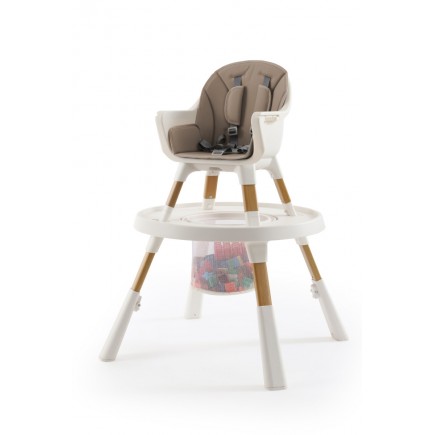 Oyster home highchair krzesełko do karmienia 4w1 - mink, brązowe