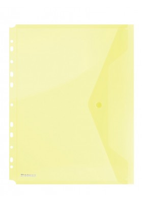 Teczka kopertowa DONAU zatrzask, PP, A4, 200mikr., z europerforacją, żółta