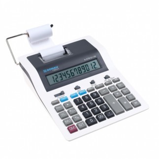 Kalkulator drukujący donau tech, 12-cyfr. wyświetlacz, wym. 267x202x77 mm, biały