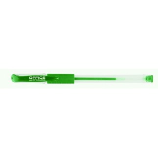 Długopis żelowy office products, gumowy uchwyt, 0,5mm, zielony - 50 szt