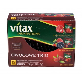 Herbata vitax owocowo-ziołowa, owocowe trio, 15 kopert