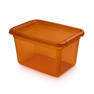 Pojemnik do przechowywania moxom basestore color, 15l, transparentny pomarańczowy