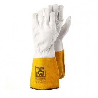 Rękawice rs tigon premium, spawalnicze, rozm.8, biało-żółte - 12 szt