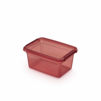 Pojemnik do przechowywania moxom basestore color, 1,5l, rhubarb, transparentny różowy