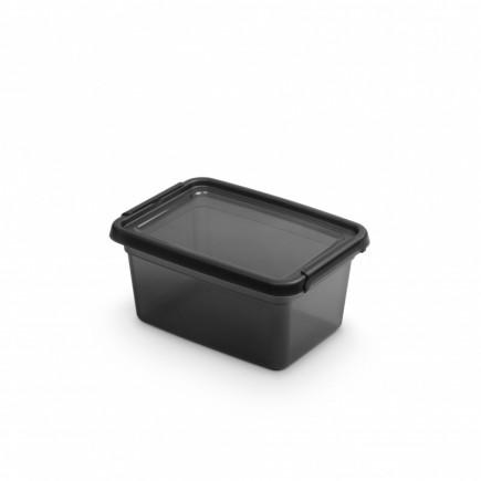 Pojemnik do przechowywania moxom basestore color, 1,5l, coal, transparentny czarny