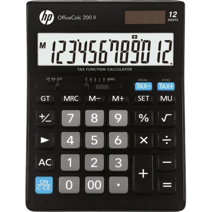 Kalkulator biurowy hp-oc 200 ii/int bx, 12-cyfr. wyświetlacz, 179x125x30mm, czarny