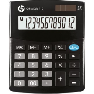 Kalkulator biurowy hp-oc 112/int bx, 12-cyfr. wyświetlacz, 125x101x33mm, czarny