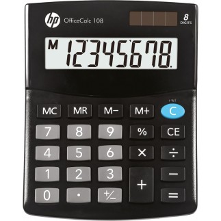 Kalkulator biurowy hp-oc 108/int bx, 8-cyfr. wyświetlacz, 125x101x33mm, czarny