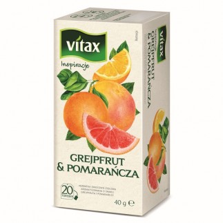 Herbata vitax inspirations, grejpfrut i pomarańcza, 20 torebek