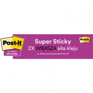 Karteczki samoprzylepne post-it® super sticky, playful , 47,6x47,6mm, 12x90 kart.