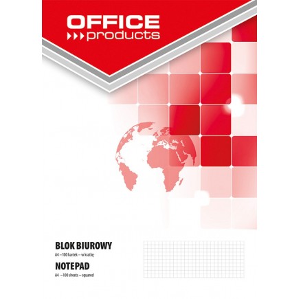 Blok biurowy office products, a4, w kratkę, 100 kart., 70gsm - 5 szt