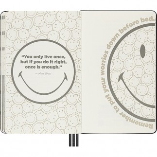 Zestaw moleskine, notatnik + długopis + planner positivity smiley