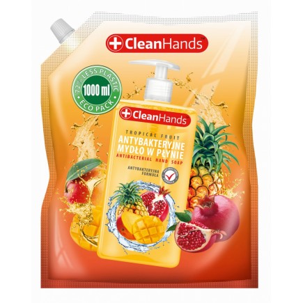 Mydło antybakteryjne clean hands, owoce tropikalne, 1000 ml