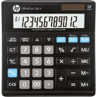 Kalkulator biurowy hp-oc 300 ii/int bx, 12-cyfr. wyświetlacz, 158x151x29mm, czarny