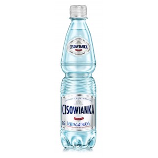 Woda cisowianka, lekko gazowana, butelka plastikowa, 0,5l - 12 szt
